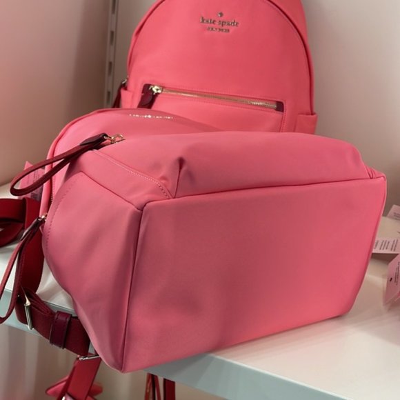Kate Spade Chelsea Nylon Medium Backpack Deep Dahlia Pink - Picture 11 of 16